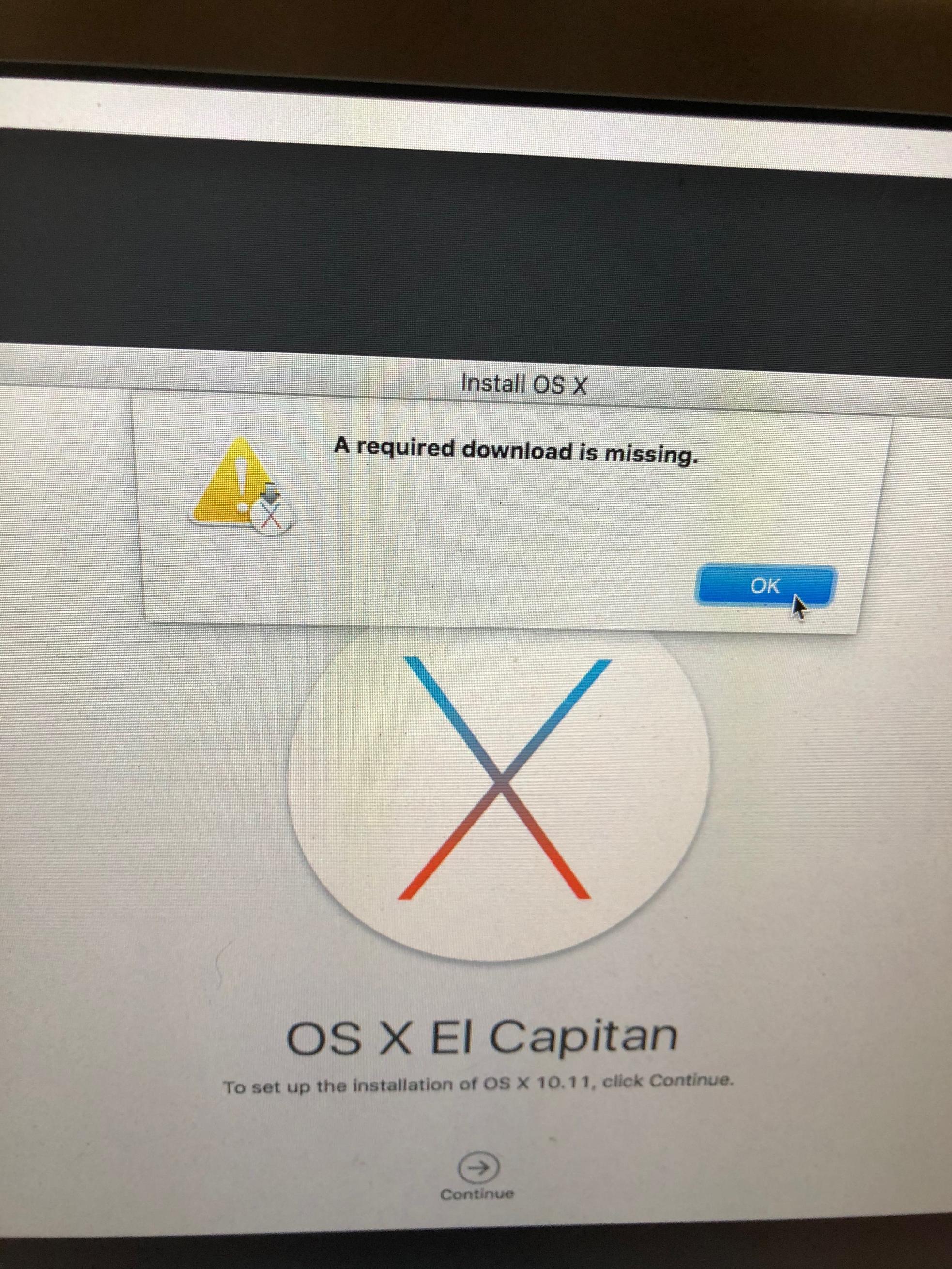Mac Os Required Download Is Missing